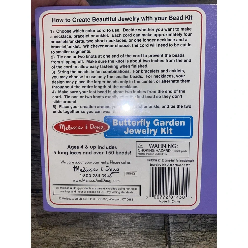 New Girls Melissa & Doug Wood'n‎ Crafts, Make-Your-Own Jewelry, Butterfly Garden
